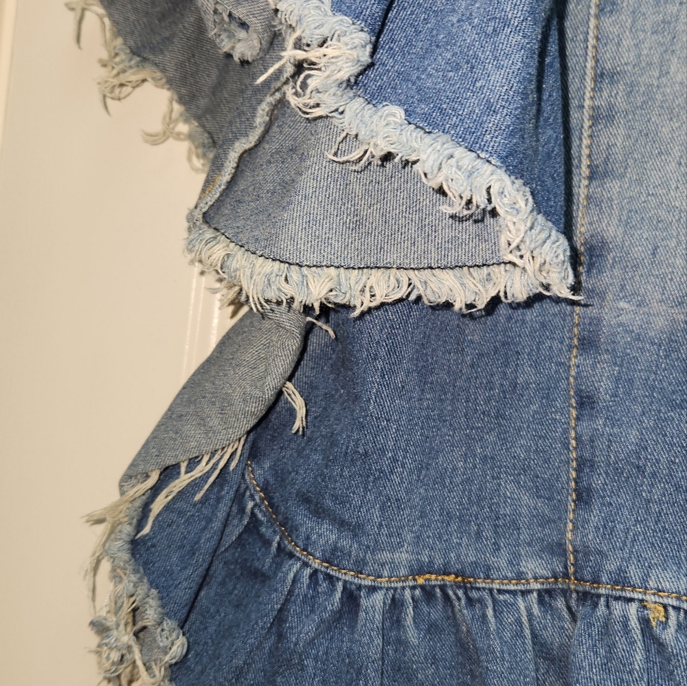 Hayden Ruffled Denim Jacket - Picture 3 of 4